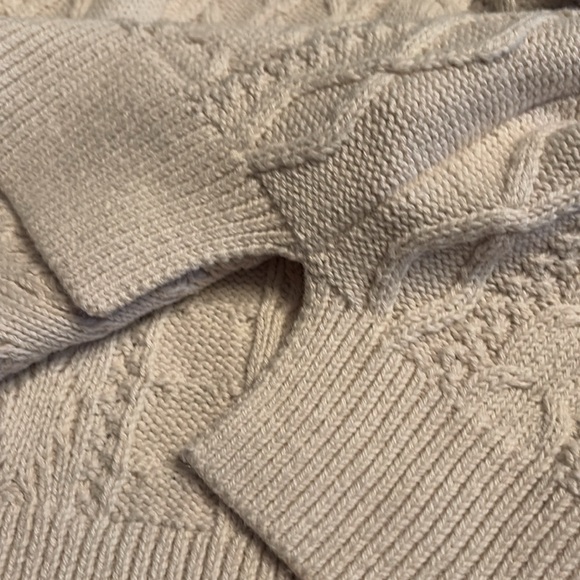 J Crew Factory Cable crewneck sweater cotton ivory cream Size XS NWT - Picture 7 of 7
